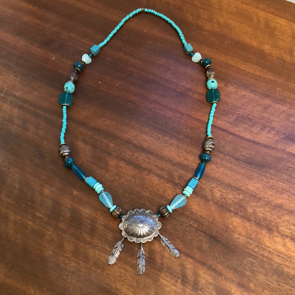 Vintage sterling southwestern necklace,